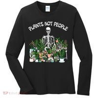Plants Not People Skeleton Funny Gardening Women's Long Sleeve Shirt thumb 0