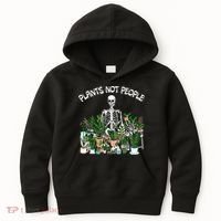 Plants Not People Skeleton Funny Gardening Kids Hoodie thumb 0