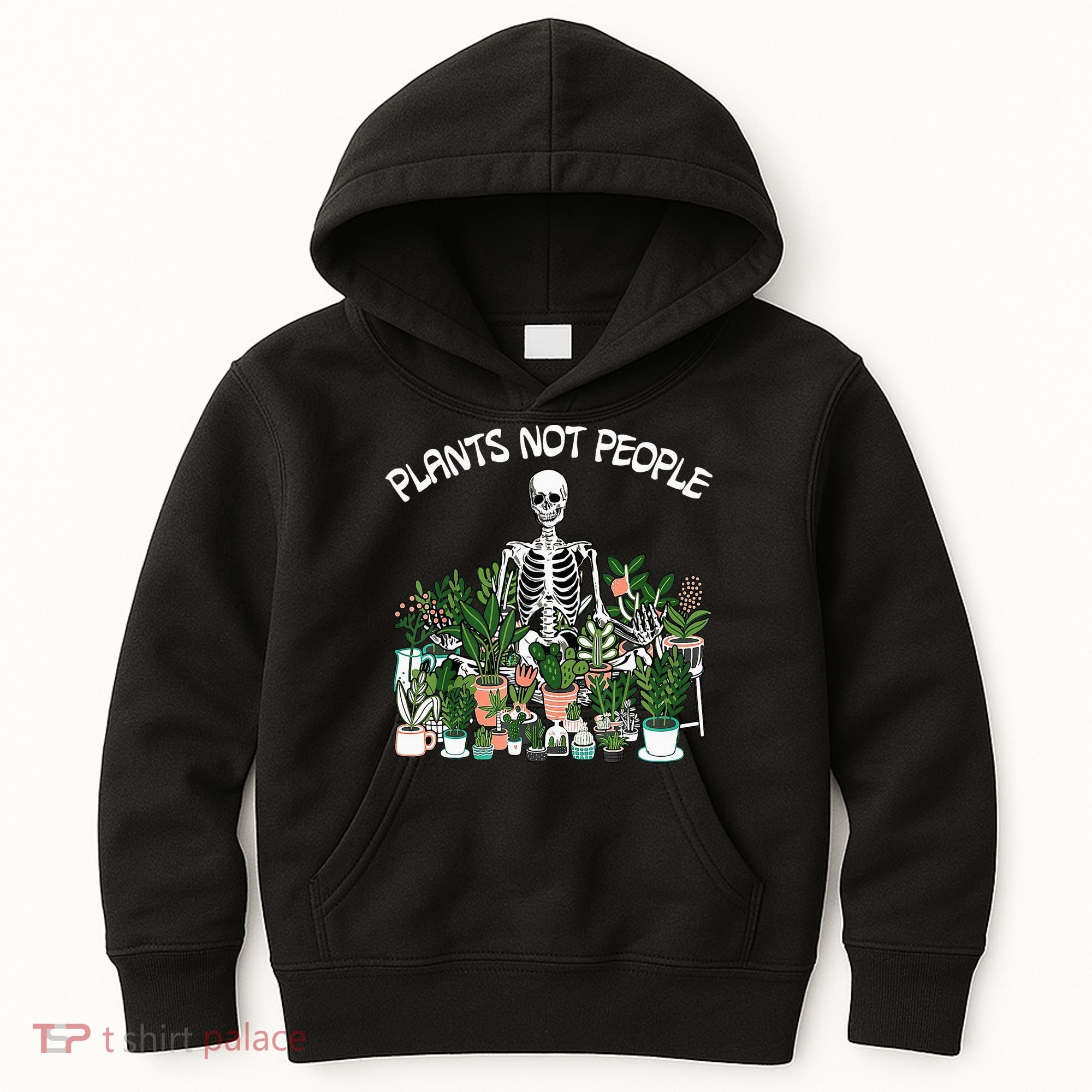Plants Not People Skeleton Funny Gardening Kids Hoodie