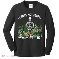 Plants Not People Skeleton Funny Gardening Kids Long Sleeve Shirt thumb 0