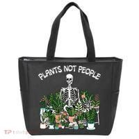 Plants Not People Skeleton Funny Gardening Tote Bag thumb 0