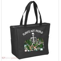 Plants Not People Skeleton Funny Gardening Tote Bag thumb 2