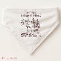 Protect National Parks Defund Doge Support Parks Not Profits USA-Made Doggie Bandana thumb 0
