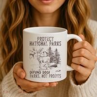 Protect National Parks Defund Doge Support Parks Not Profits Coffee Mug thumb 3