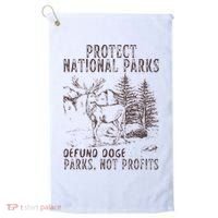 Protect National Parks Defund Doge Support Parks Not Profits Golf Towel thumb 0