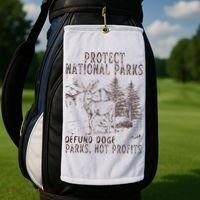 Protect National Parks Defund Doge Support Parks Not Profits Golf Towel thumb 2