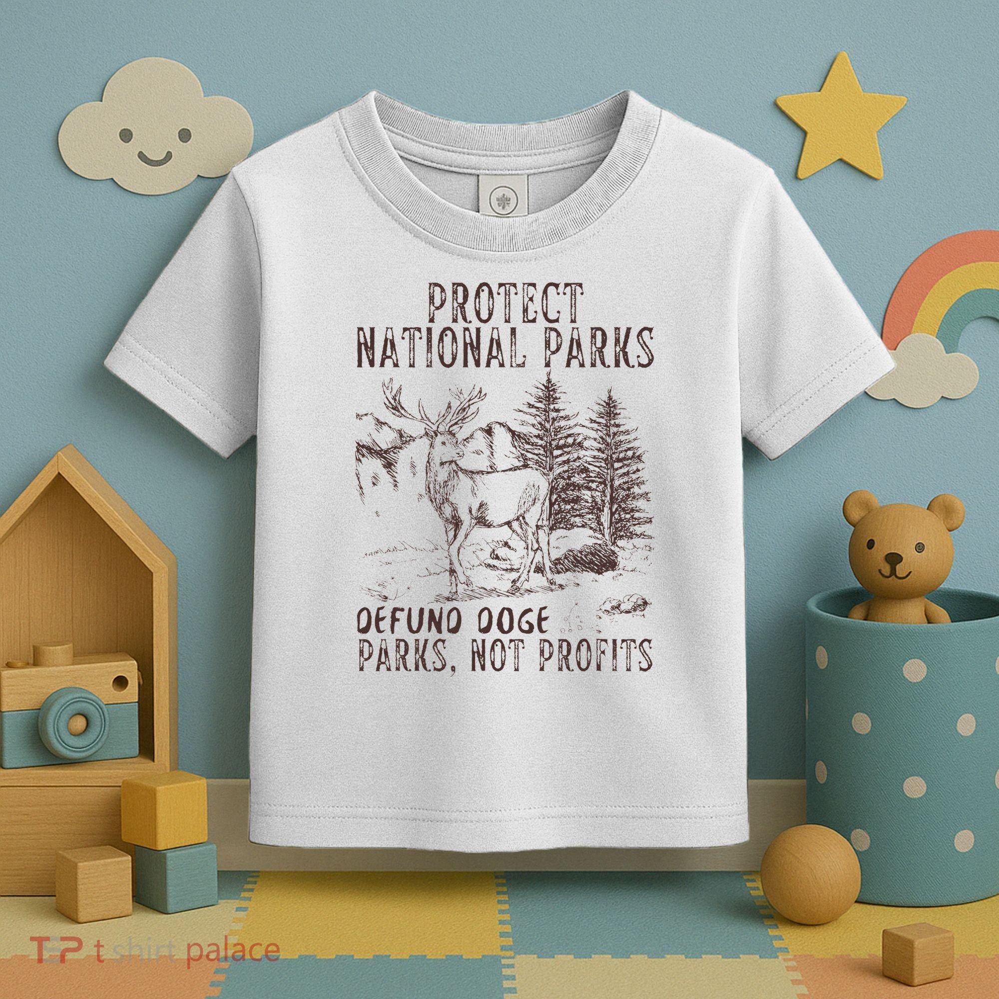 Protect National Parks Defund Doge Support Parks Not Profits Toddler T-Shirt
