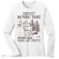 Protect National Parks Defund Doge Support Parks Not Profits Women's Long Sleeve Shirt thumb 0