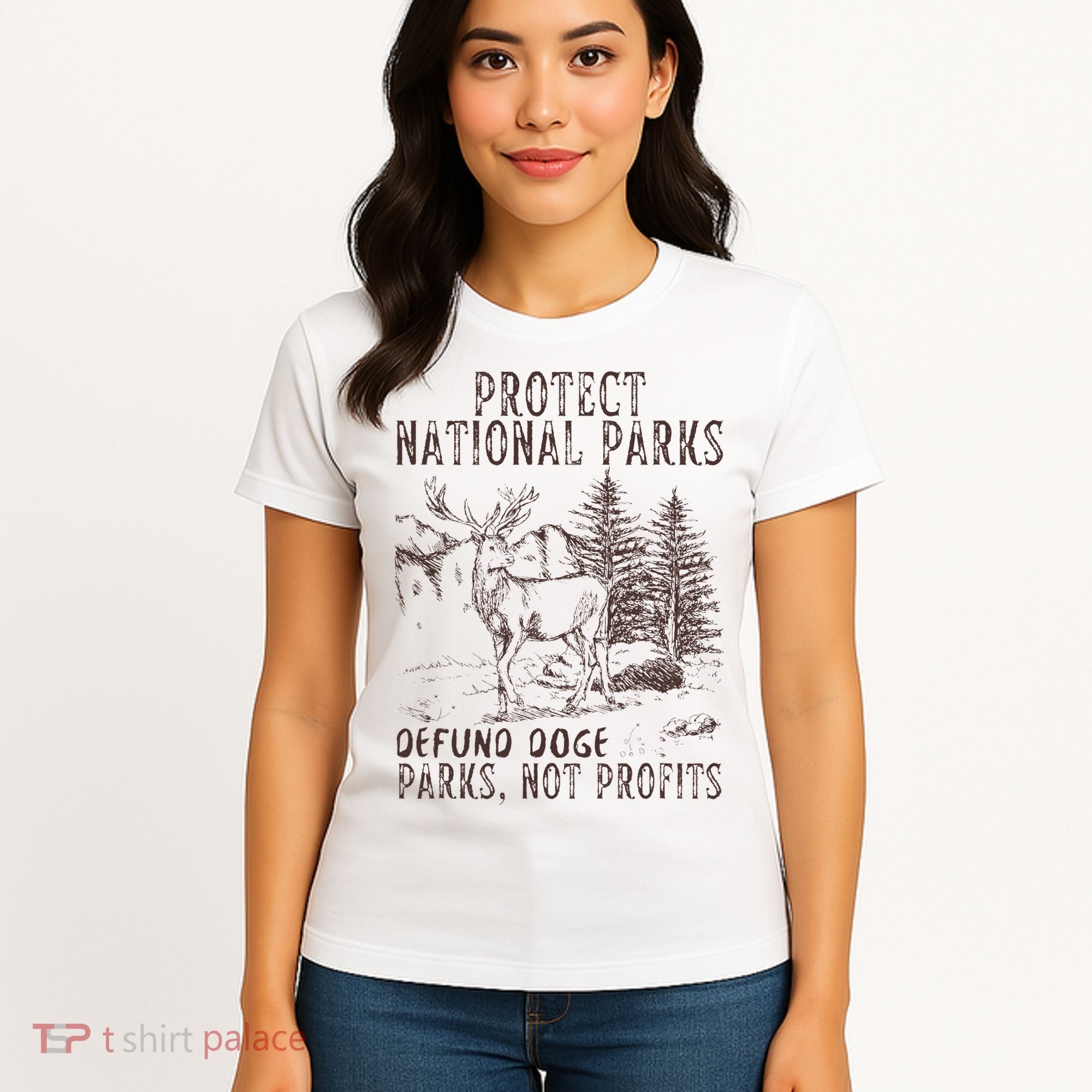 Protect National Parks Defund Doge Support Parks Not Profits Women's T-Shirt