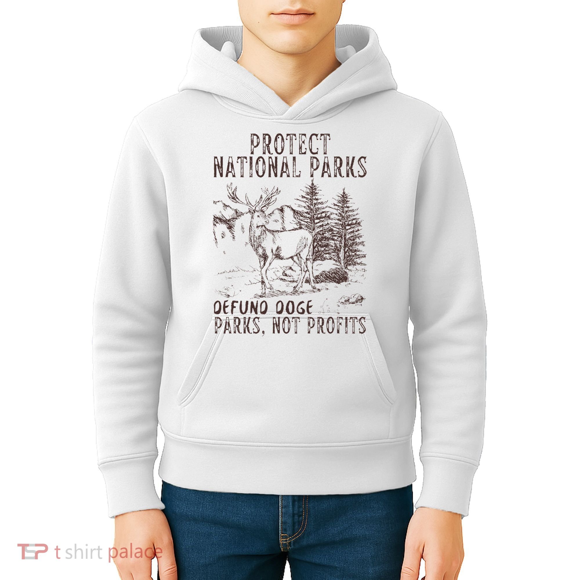 Protect National Parks Defund Doge Support Parks Not Profits Kids Hoodie