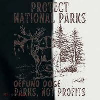 Protect National Parks Defund Doge Support Parks Not Profits Women's Tri-Blend 3/4-Sleeve Raglan Shirt thumb 4
