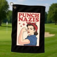 Punch Nazis Golf Towel thumb 1