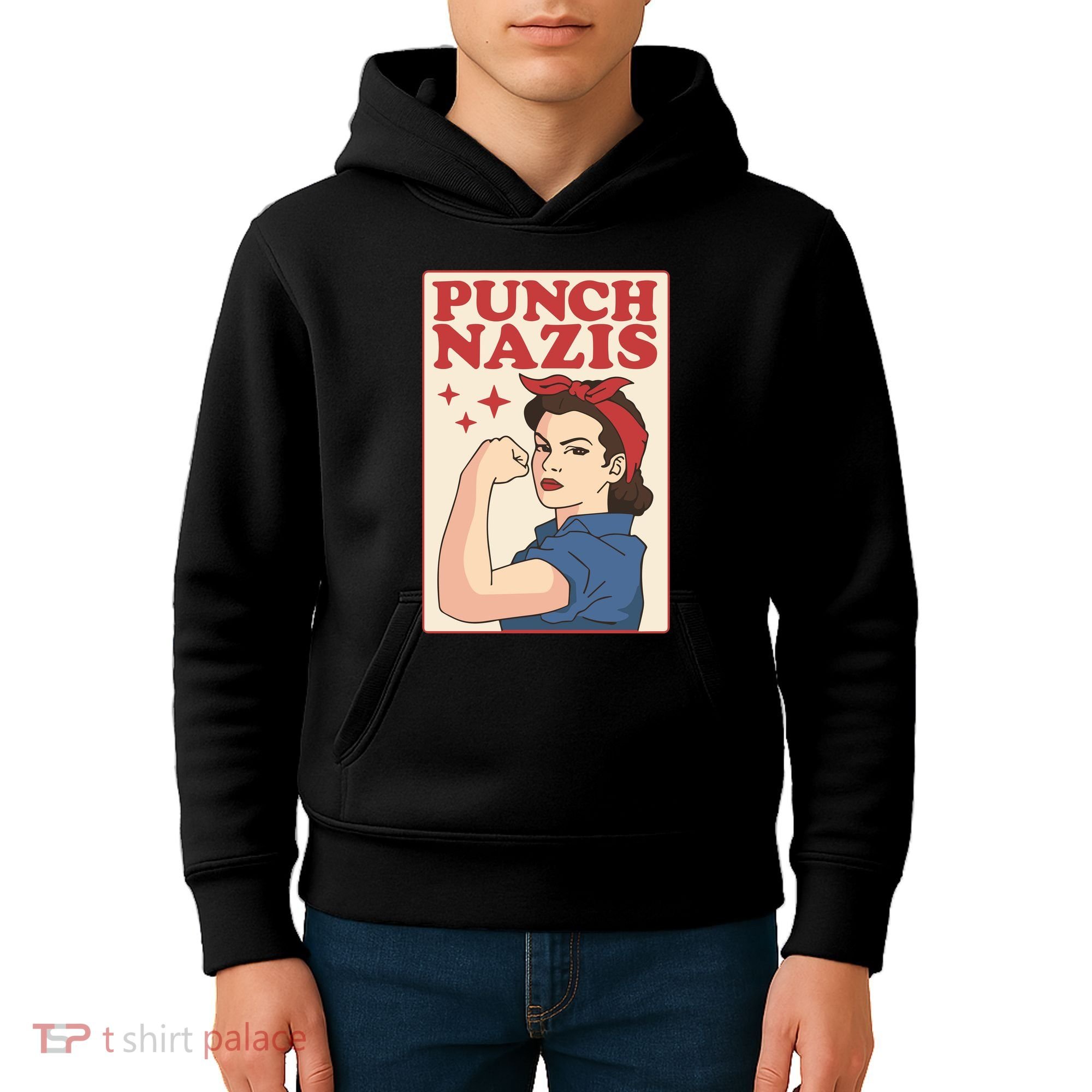 Punch Nazis Kids Hoodie