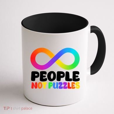 People Not Puzzles Autism Awareness Coffee Mug back