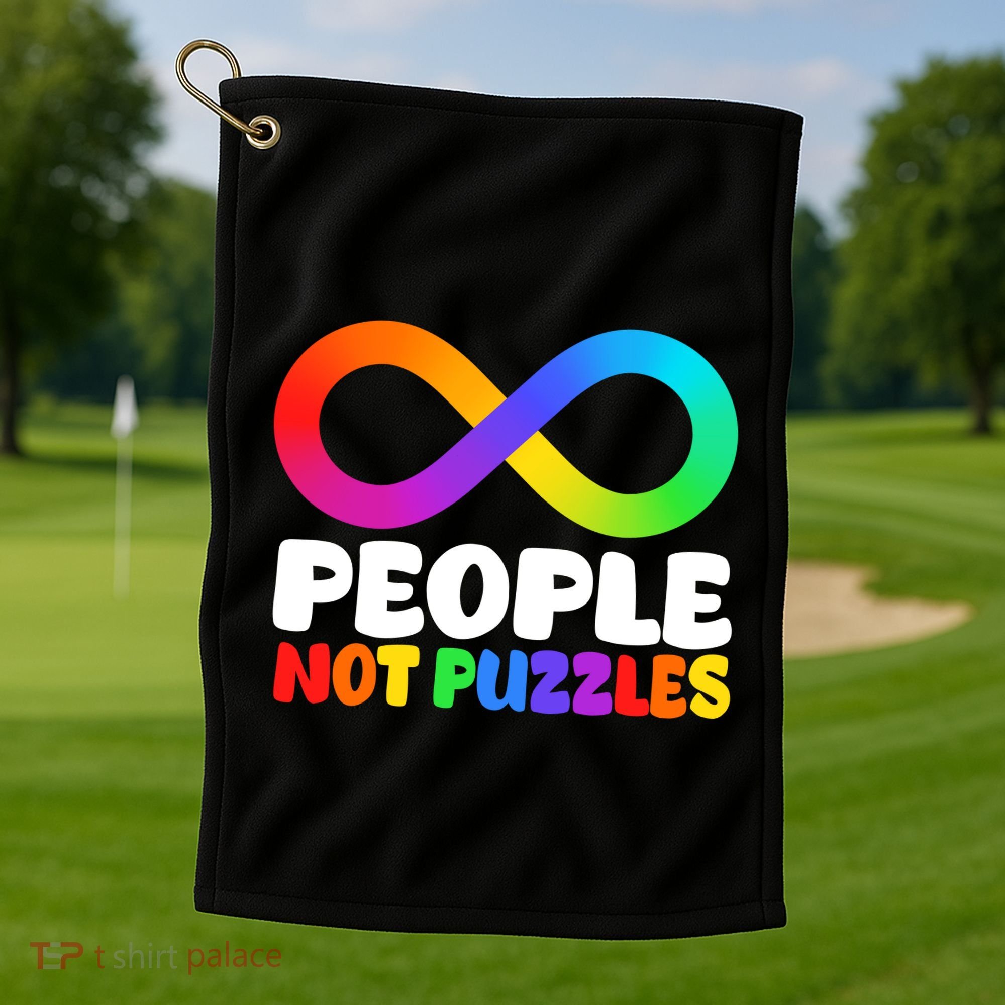 People Not Puzzles Autism Awareness Golf Towel
