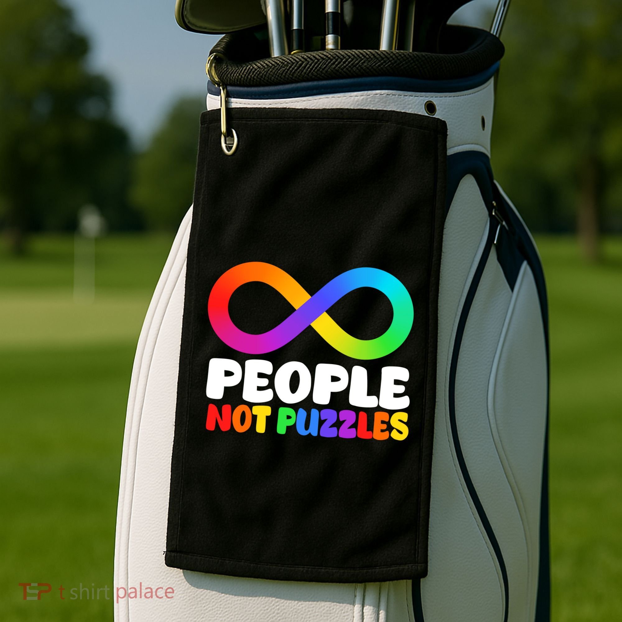 People Not Puzzles Autism Awareness Golf Towel