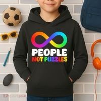 People Not Puzzles Autism Awareness Kids Hoodie thumb 2