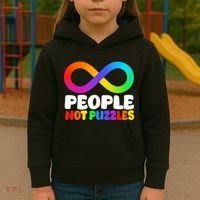 People Not Puzzles Autism Awareness Kids Hoodie thumb 3