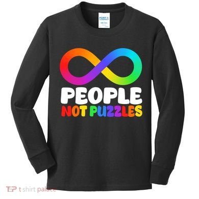 People Not Puzzles Autism Awareness Kids Long Sleeve Shirt