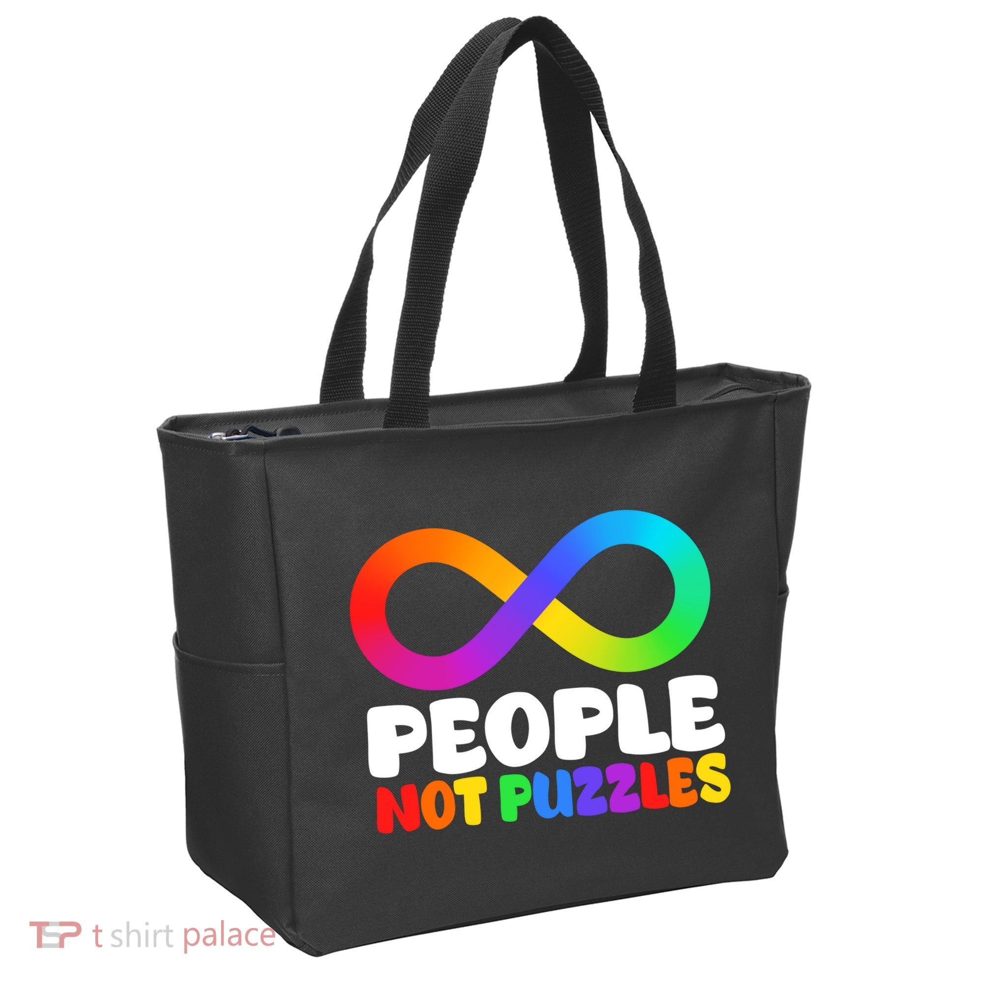 People Not Puzzles Autism Awareness Tote Bag