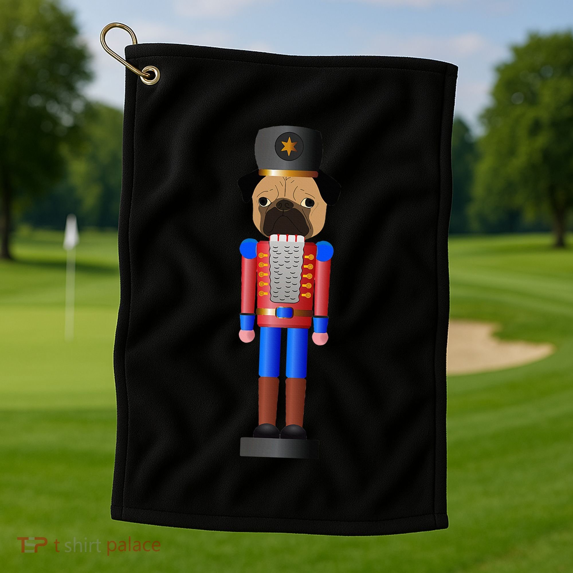 Pug Nutcracker Pets Soldier Dogs Lover Gift Golf Towel