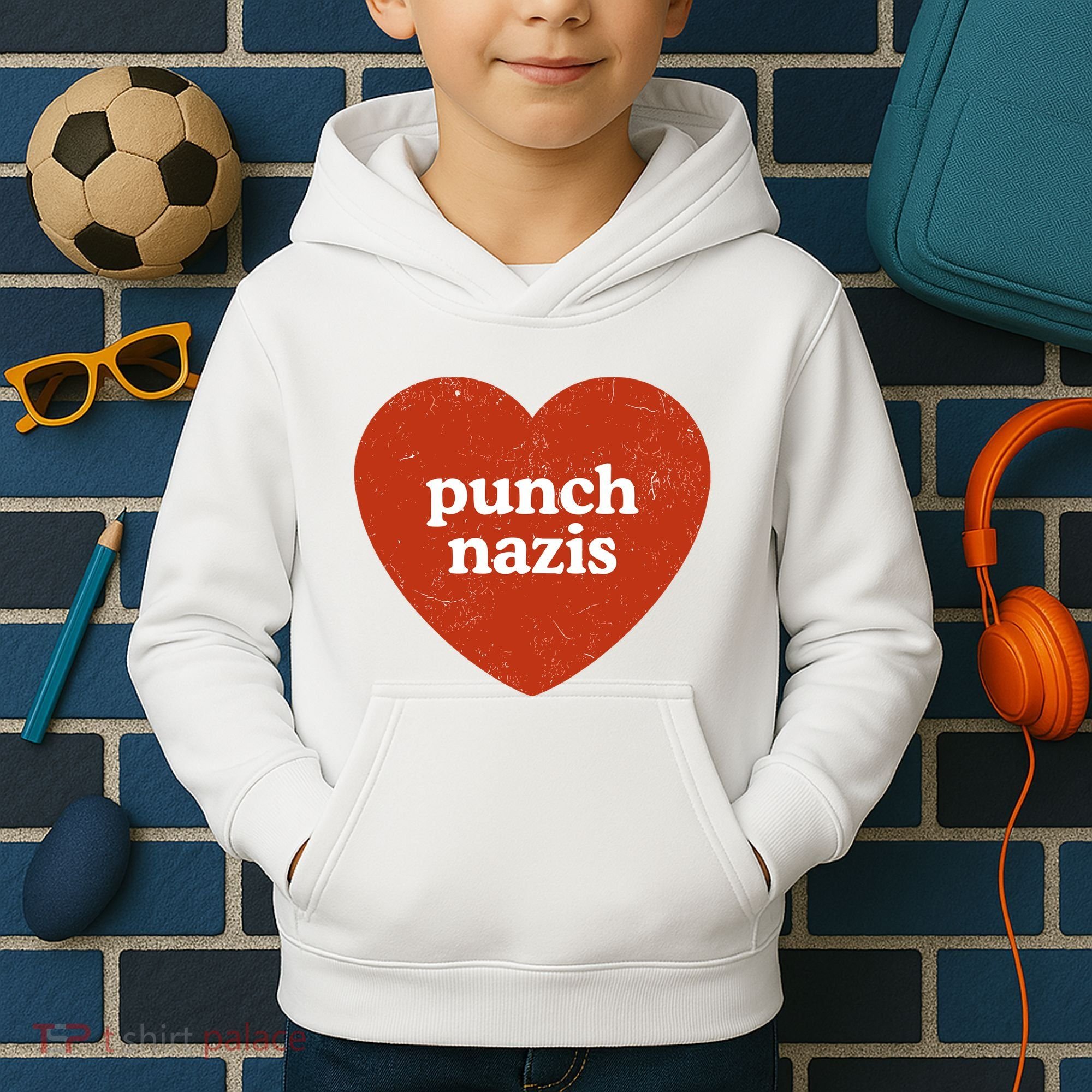 Punch Nazis Kids Hoodie