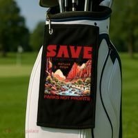 Protect National Parks Parks Over Profits Save Our Parks Golf Towel thumb 2