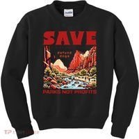 Protect National Parks Parks Over Profits Save Our Parks Kids Sweatshirt thumb 0