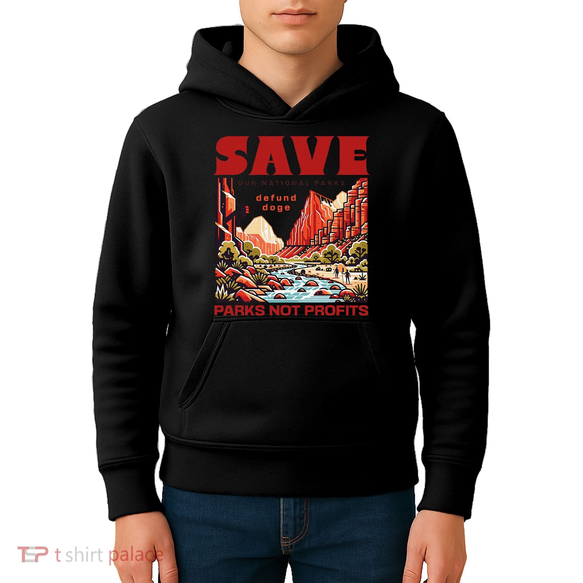 Protect National Parks Parks Over Profits Save Our Parks Kids Hoodie