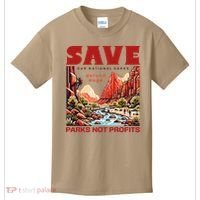 Protect National Parks Parks Over Profits Save Our Parks Kids T-Shirt thumb 0