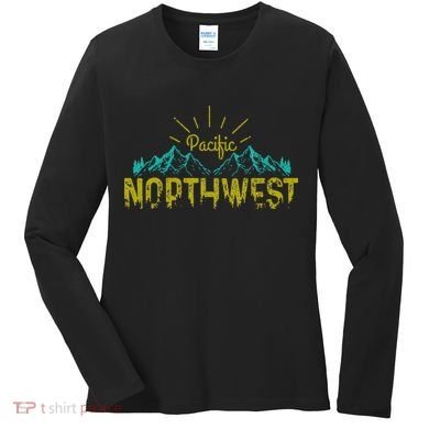 Pacific Northwest PNW Vintage Oregon Washington Gift Women's Long Sleeve Shirt