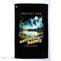 Protect National Parks Parks Over Profits Golf Towel thumb 0
