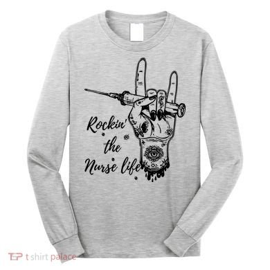Profession Nurse Rock N Roll Tattoo Long Sleeve Shirt