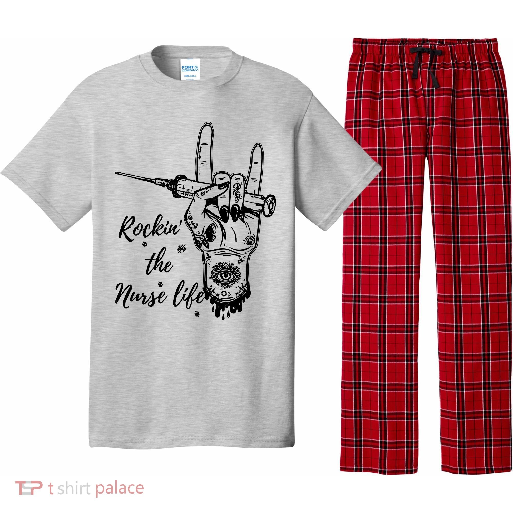 Profession Nurse Rock N Roll Tattoo Pajama Set