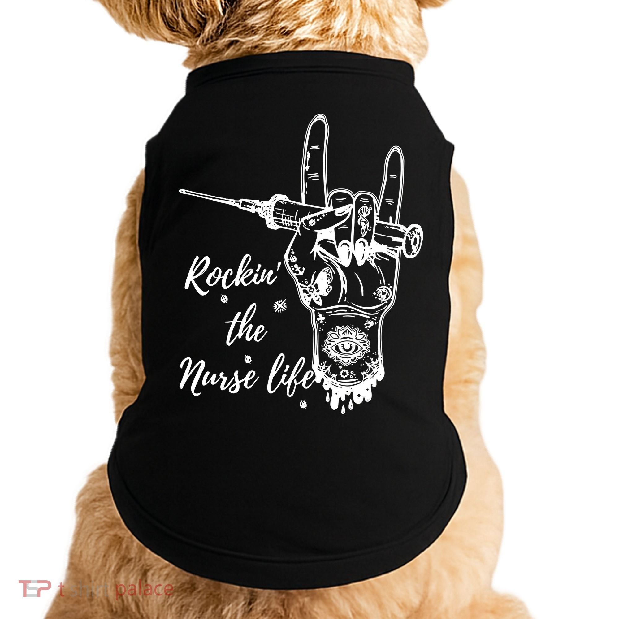 Profession Nurse Rock N Roll Tattoo Doggie Tank