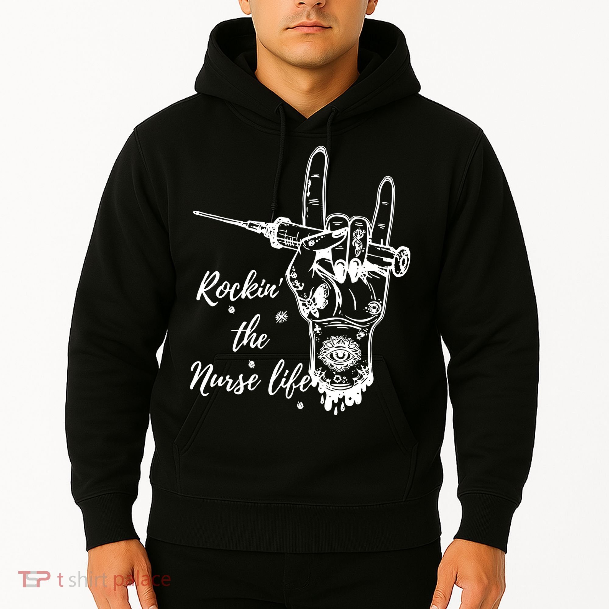 Profession Nurse Rock N Roll Tattoo Hoodie
