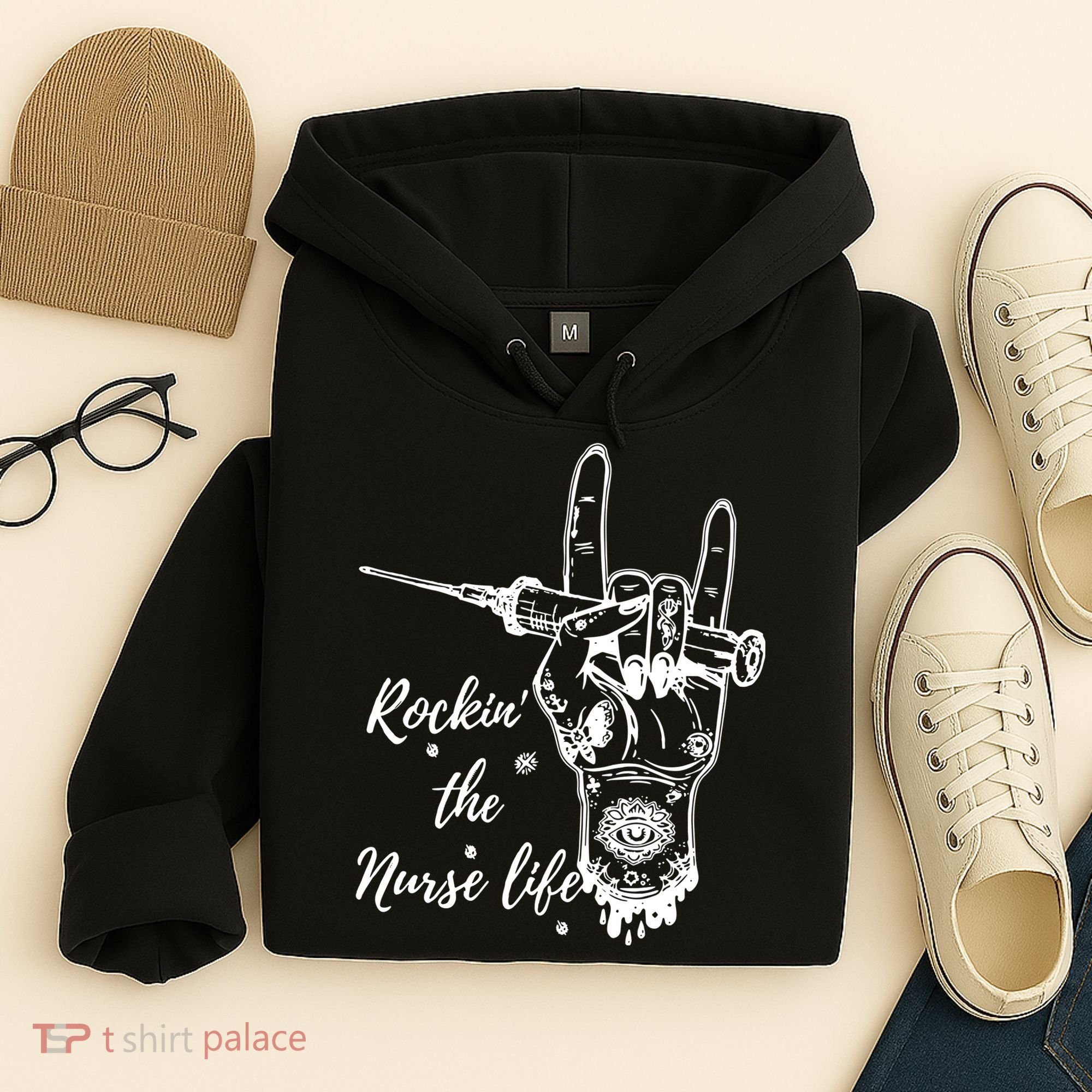 Profession Nurse Rock N Roll Tattoo Hoodie