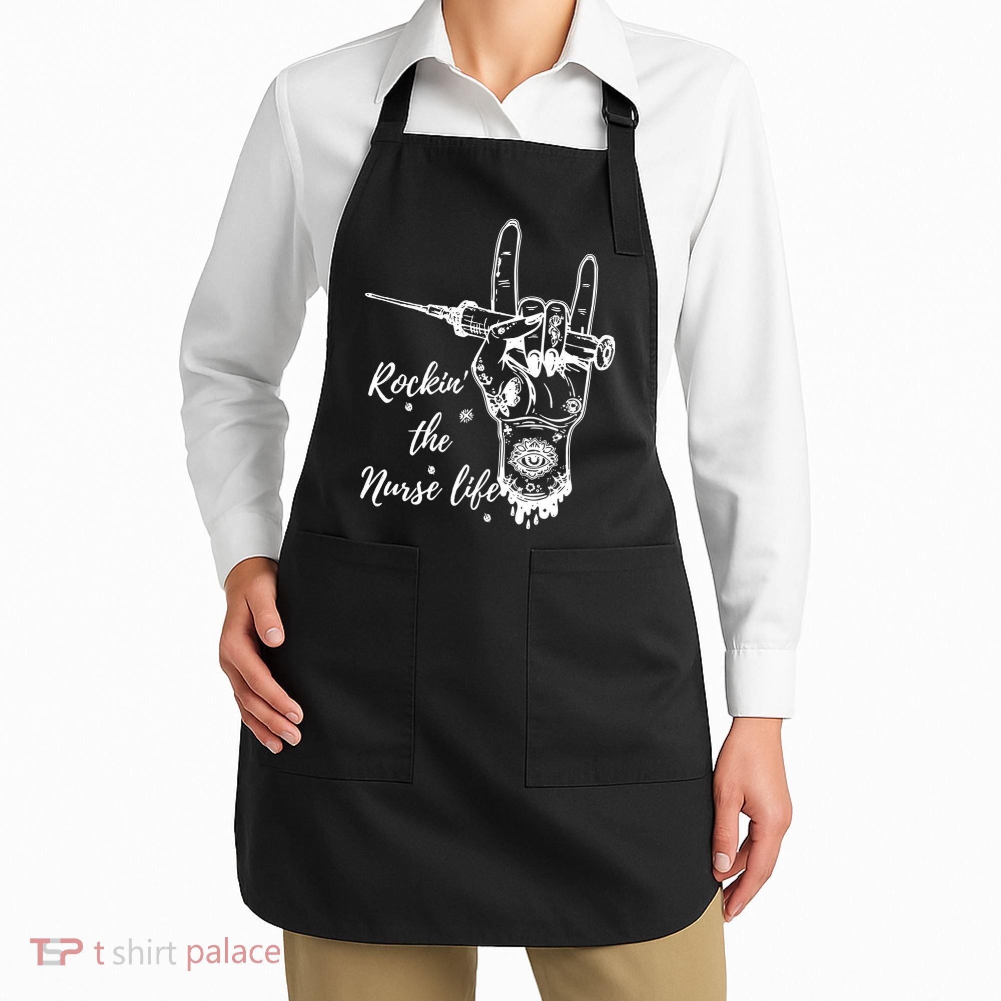 Profession Nurse Rock N Roll Tattoo Apron