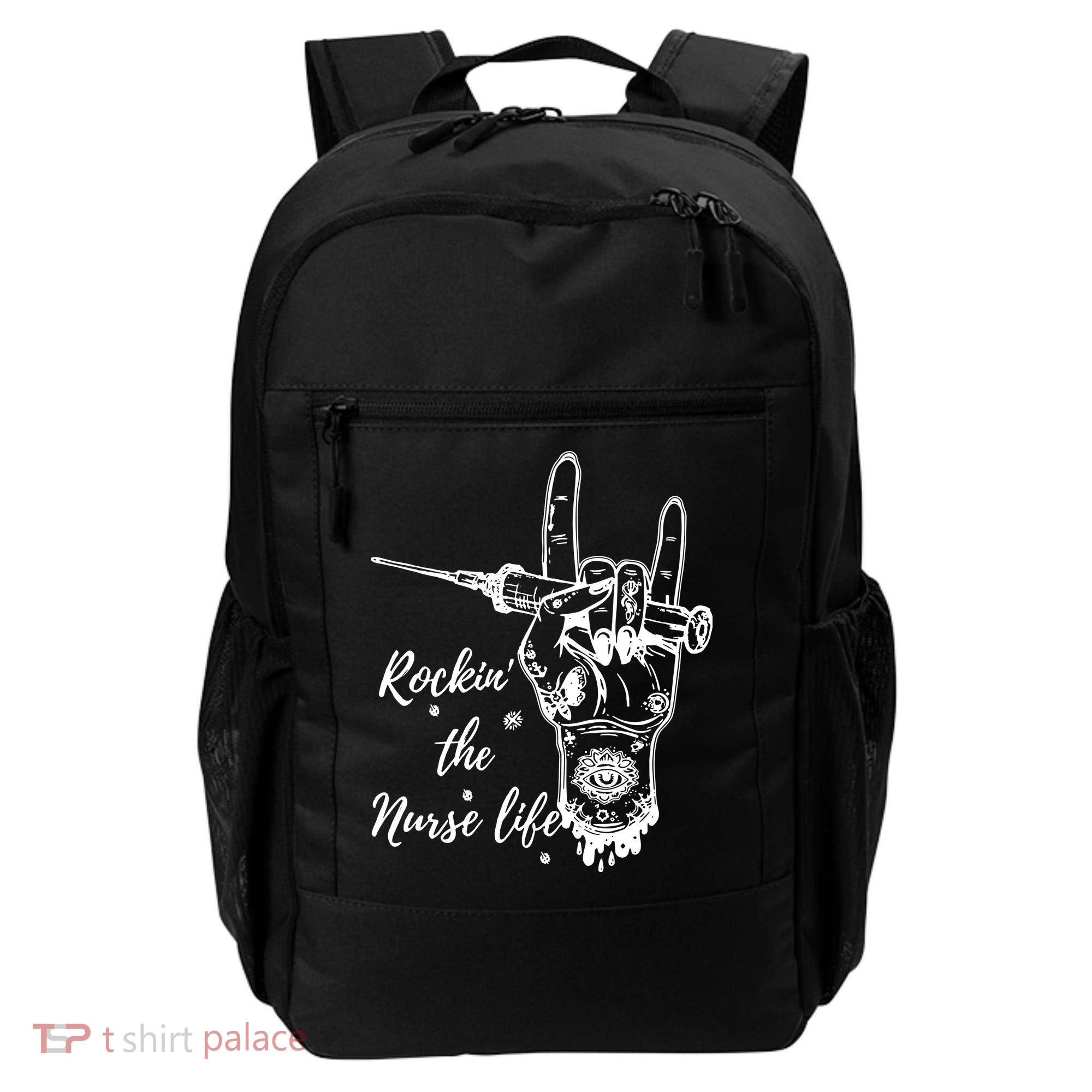 Profession Nurse Rock N Roll Tattoo Backpack