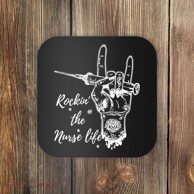 Profession Nurse Rock N Roll Tattoo Coaster