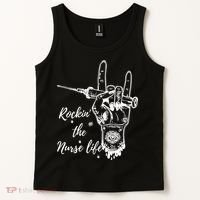 Profession Nurse Rock N Roll Tattoo Tank Top thumb 2