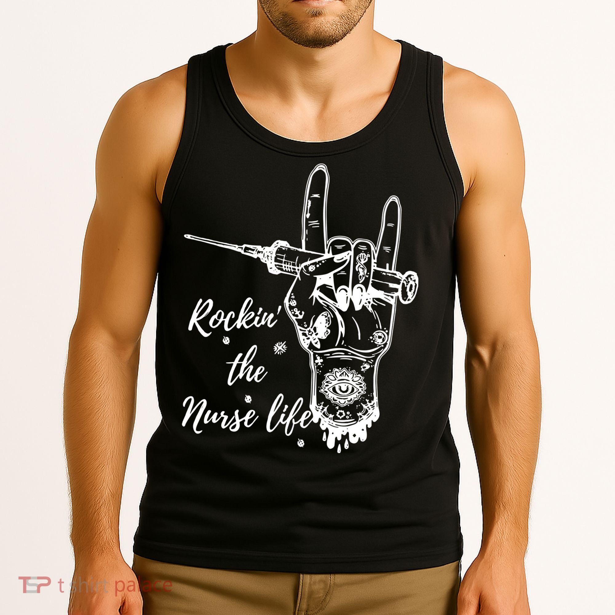 Profession Nurse Rock N Roll Tattoo Tank Top