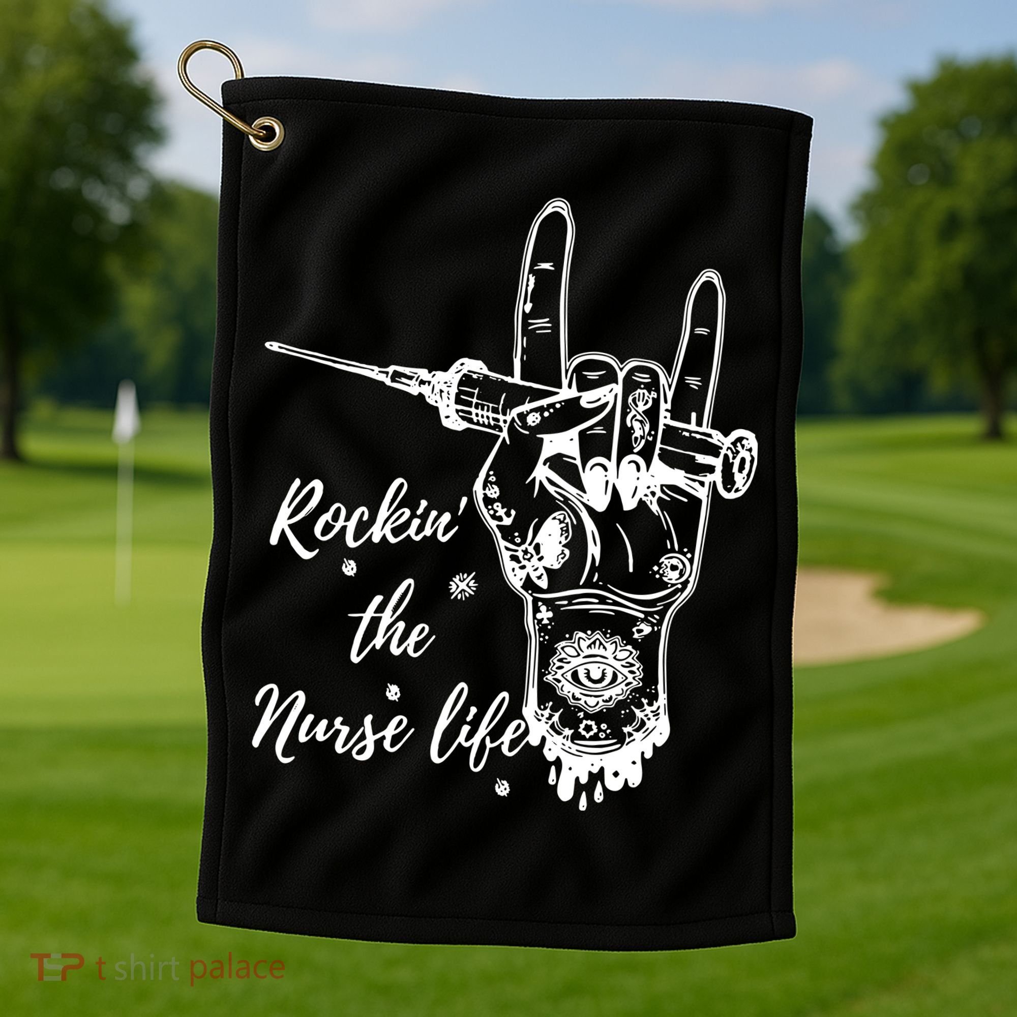 Profession Nurse Rock N Roll Tattoo Golf Towel