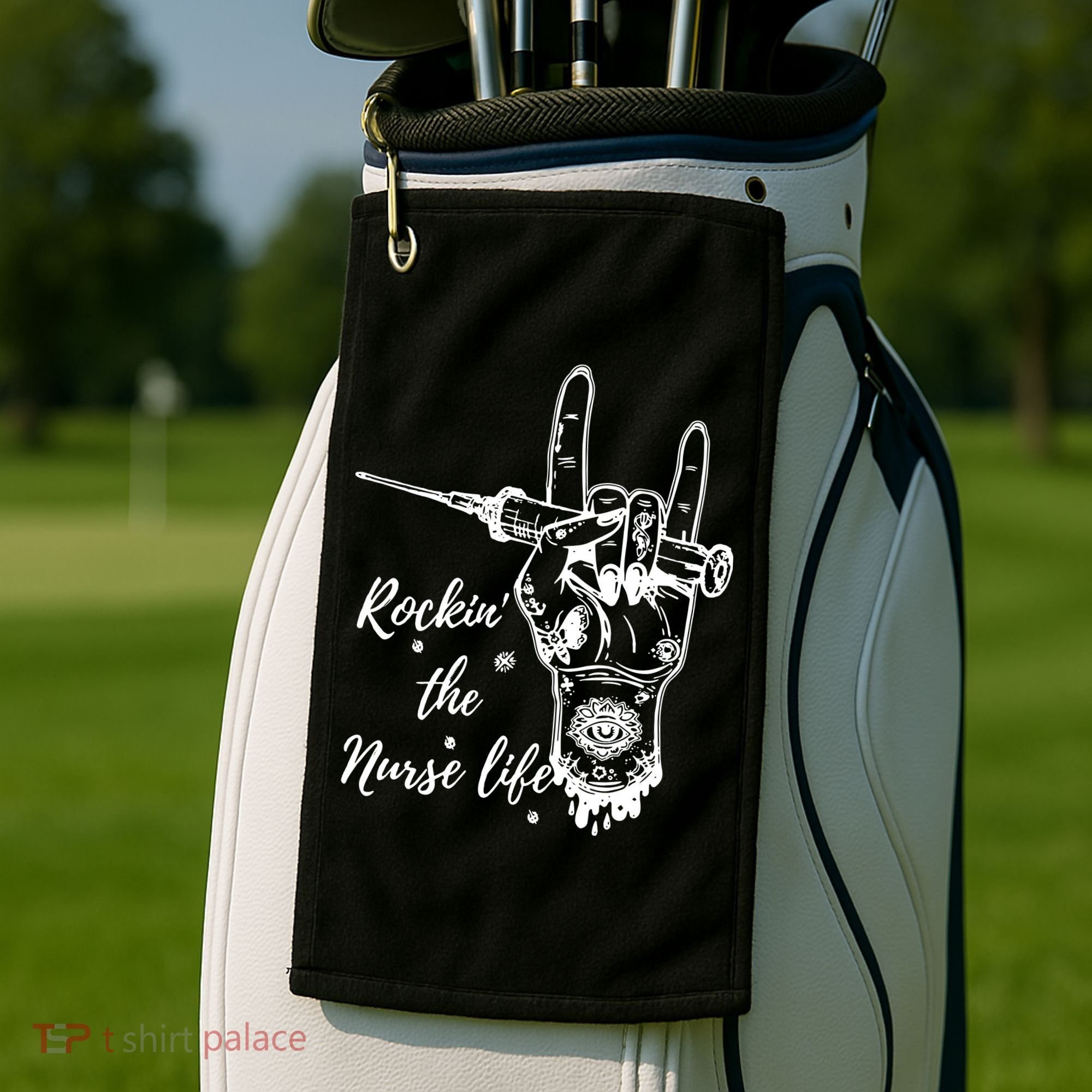 Profession Nurse Rock N Roll Tattoo Golf Towel