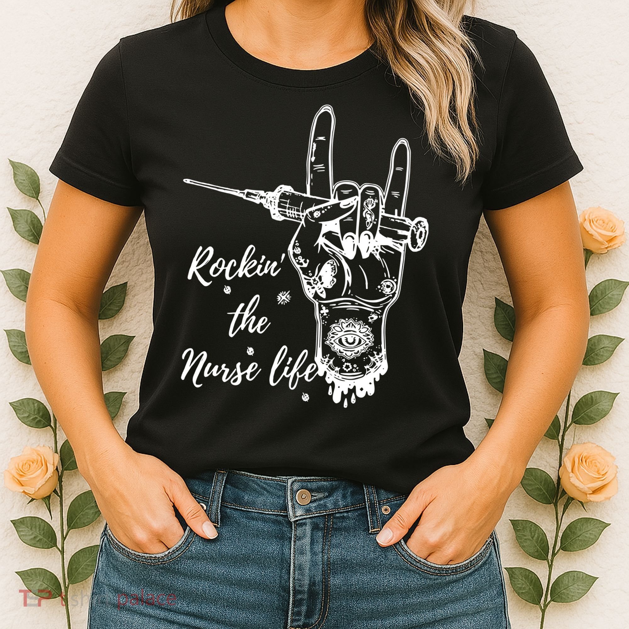 Profession Nurse Rock N Roll Tattoo Women's T-Shirt
