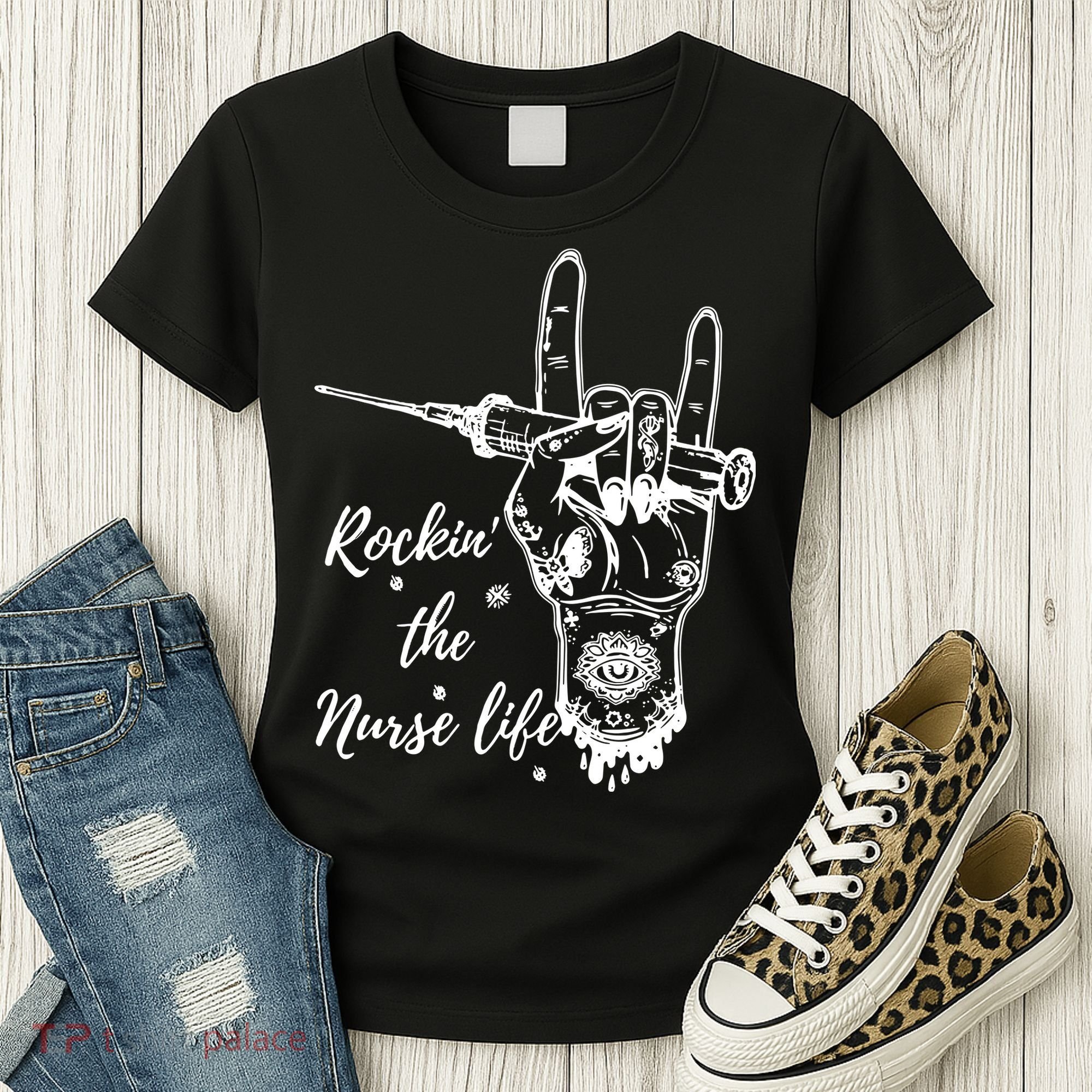 Profession Nurse Rock N Roll Tattoo Women's T-Shirt