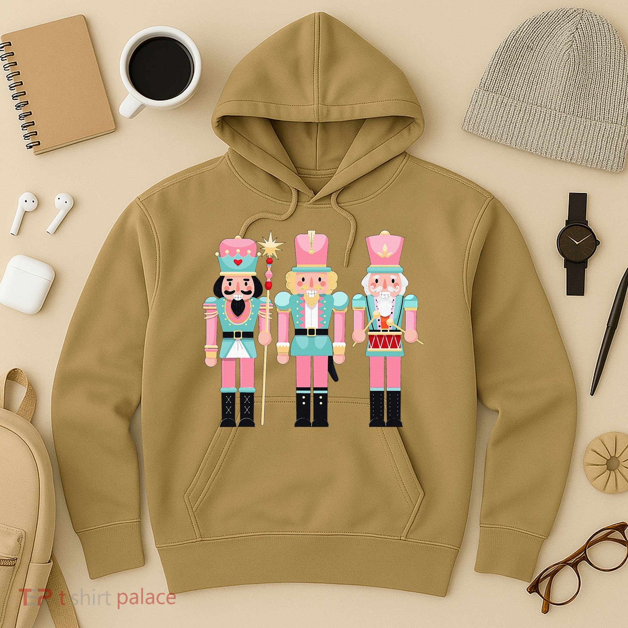 Pink Nutcracker Squad Xmas Pink Christmas Pajamas  Hoodie