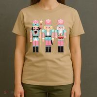 Pink Nutcracker Squad Xmas Pink Christmas Pajamas  T-Shirt thumb 4