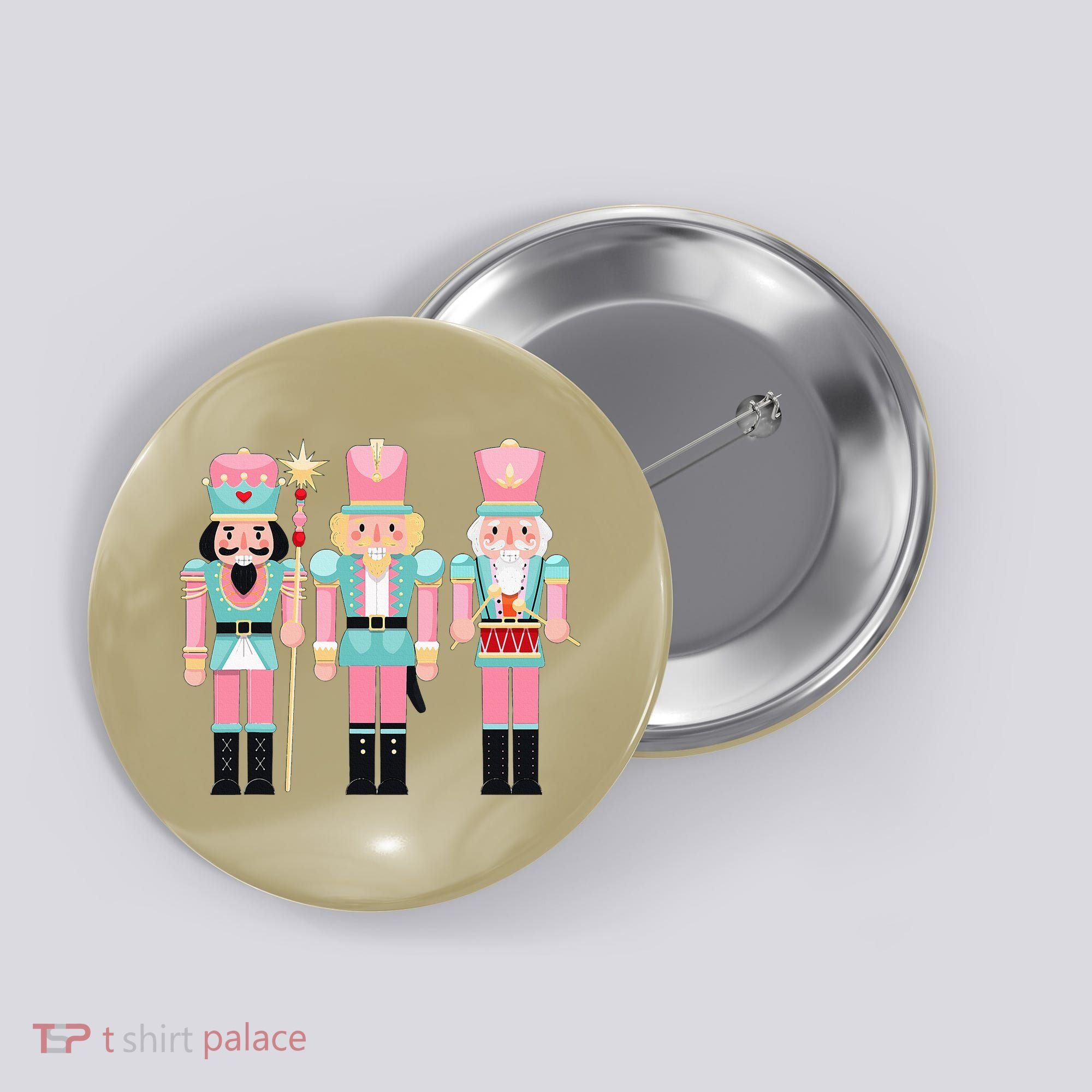 Pink Nutcracker Squad Xmas Pink Christmas Pajamas  Button