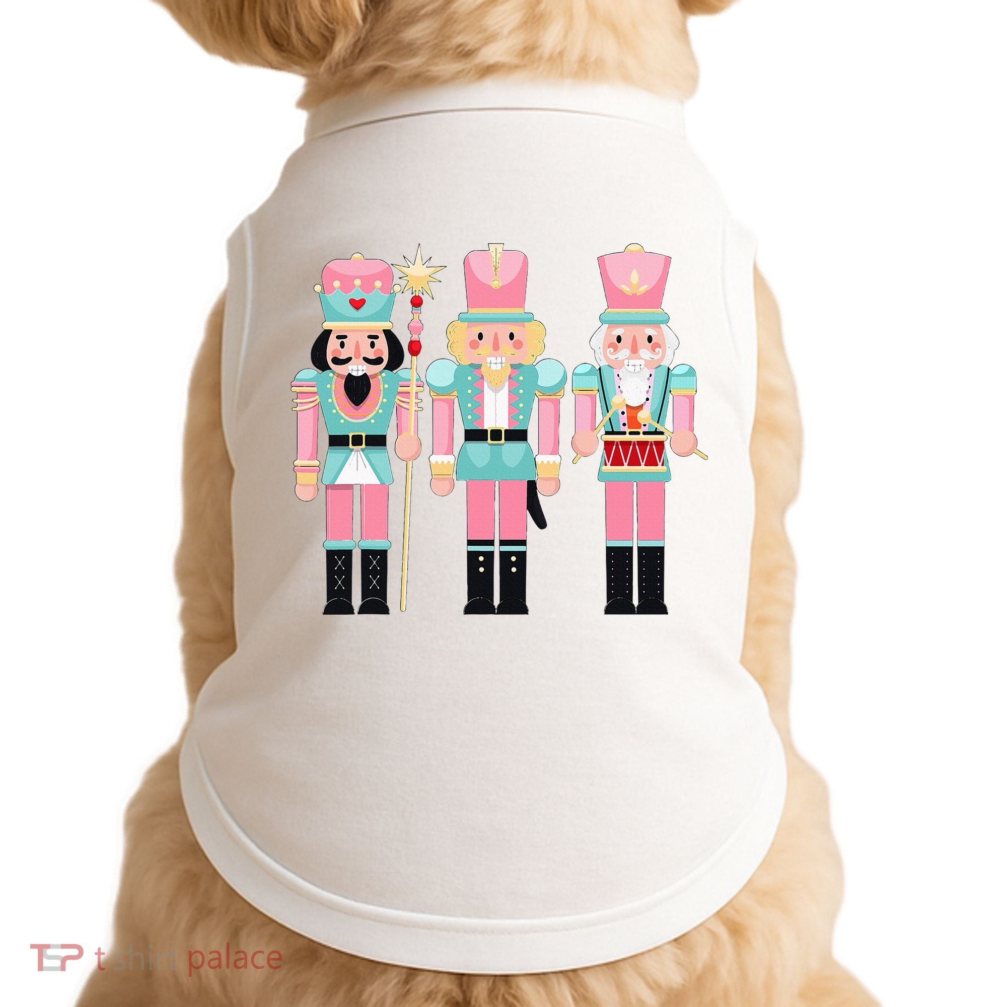 Pink Nutcracker Squad Xmas Pink Christmas Pajamas  Doggie Tank